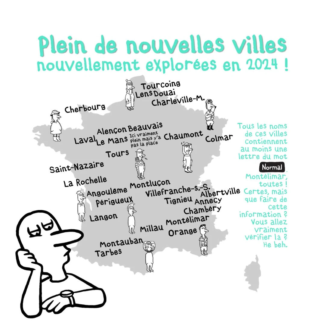 Carte des villes ouvertes par NORMAL en France en 2024